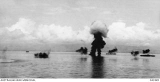 GUADALCANAL AREA, 1942-08. A JAPANESE TORPEDO BOMBER GOING DOWN IN FLAMES