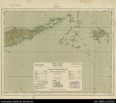 Papua New Guinea, Southern New Guinea, East Cape, 1 Inch series, Sheet 2008, 1943, 1:63 360