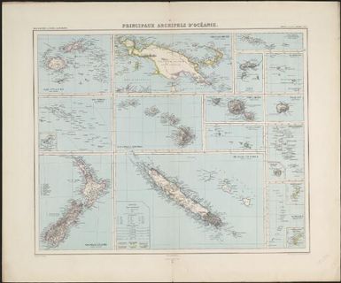 Principaux archipels d'Oceanie / dressee par G. Bagge ; grave par E. Delaune ; les ecritures gravees par Er. Dumas Vorset