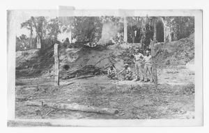 [Four Servicemen Standing by Bougainville Perimeter]