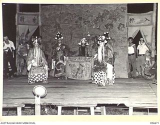 LAE, NEW GUINEA. 1945-09-09. A SCENE DURING A PERFORMANCE BY A FORMOSAN CONCERT PARTY AT A PRISONER OF WAR CAMP