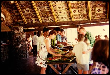 Buffet lunch, Fiji, 1971