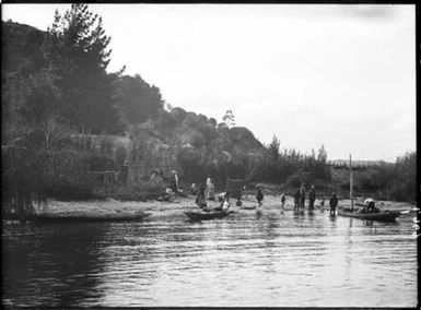 Mokoia Island. Village scene.