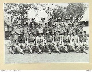 LAE, NEW GUINEA. 1944-11-11. MEMBERS OF THE STAFF OF THE 112TH CONVALESCENT DEPOT. IDENTIFIED PERSONNEL ARE: CORPORAL W.F. MCLEAN (1), CORPORAL J. MASON (2), PRIVATE L.H. DALLAS (3), PRIVATE S. ..