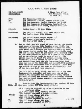 SAMUEL S MILES - AA Act Rep, 6/18/44, off Southeast Coast of Saipan Island, Marianas