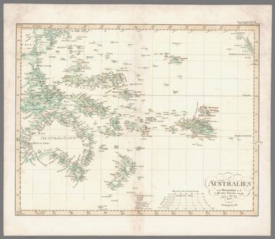 Australien nach Krusenstern u.A. in Mercators Projection. Nachtrage bis 1832. No. LXII. Stieler's Hand-Atlas (No. 50).