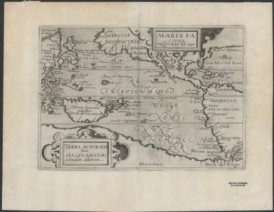 Maris Pacifici, vulgo mar del zur : Terra Australis sive Magelanica Nondum detecta / [J. Metellus]