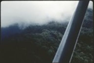 Kimil Pass, aerial view of forest and cloud cover