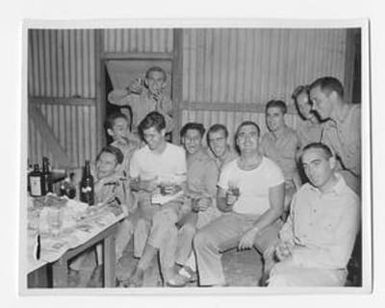 [Group Photo of Soldiers Drinking and Smoking]