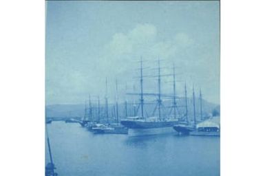Ships at anchor in Pearl Harbor, Honolulu, Hawaii, probably 1899