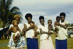 [Four women, each holding a toddler], Wewak, Sepik, Nov 1961