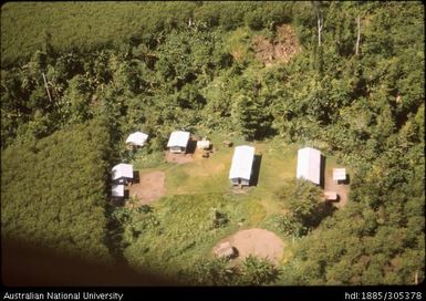 Native labour compound on European Cocoa plantation, Popondetta