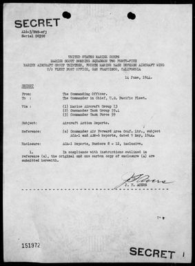 VMSB-245 - ACA Reports Nos 8-12 - Air operations against the Marshall Islands, 6/9-13/44