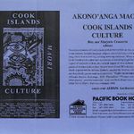 Publicity leaflet for the book  'Akono'anga Maori: Cook Islands Culture' edited by Ron and Marjorie Crocombe.
