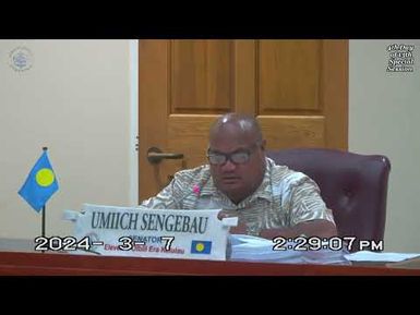 Palau National Congress | 11th OEK, The Senate 4th Day of 13th Special Session
