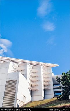 French Polynesia - White building, triangular features