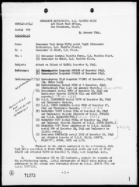 COMTASK-GROUP 50.8 - Rep of Attack on Nauru Is, 12/8/43