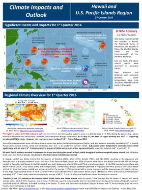 Climate impacts and outlook - Regional Climate overview 1st quarter