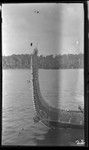 Solomon island decorated canoe point, sculpted head close to waterline