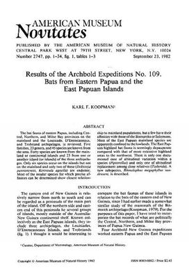 Results of the Archbold Expeditions