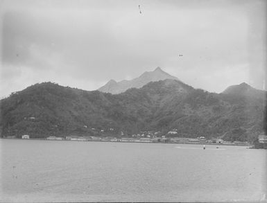 [Coastal and mountain landscape]