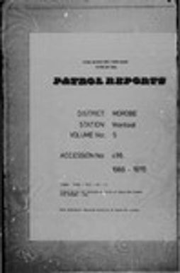 Patrol Reports. Morobe District, Wantoat, 1969 - 1970