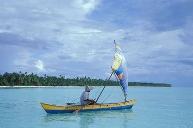 Canoes fishing