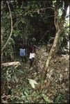 Men in forest. Possible shrine