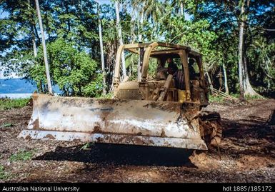 Bulldozer: The 'dozer' brought us down to Bulesi Camp on the coast, 19 March1992