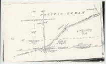 paper map of the search crew for Amelia Earhart from the USS Lexington 4 July to 18 July 1937