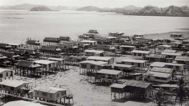 Village with houses on stilts, Papua New Guinea