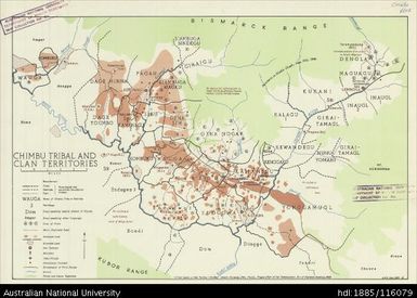 Papua New Guinea, Chimbu Tribal and Clan Territories, 1960, 1:115 000