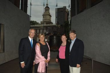 [Assignment: 48-DPA-07-13-08_SOI_K_Philly_Rec] Reception at Independence National Historical Park for attendees at the National Governors Association Centennial Meeting in Philadelphia, Pennsylvania. Secretary Dirk Kempthorne [and Independence National Historical Park Deputy Superintendent Darla Sidles delivered official remarks; and the Secretary conversed with fellow NGA attendees, among them Pennsylvanina Governor Edward Rendell, Vermont Governor James Douglas, Wyoming Governor Dave Freudenthal, Guam Governor Felix Camacho, former Tennessee Governor Don Sundquist, and former Michigan Governor John Engler.] [48-DPA-07-13-08_SOI_K_Philly_Rec_IOD_9360.JPG]