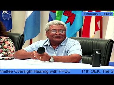 The Senate, Palau National Congress | EPUT Committee Oversight Hearing with PPUC