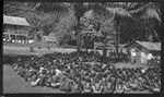 Hookworm lecture, probably to group of plantation workers