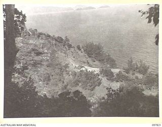 KANGU HILL, BOUGAINVILLE. 1945-10-05. KANGU HILL, SITE OF THE PRE- WAR GOVERNMENT STATION. THE JAPANESE DESTROYED THE STATION AND CONSTRUCTED UNDERGROUND POWER AND RADIO STATIONS. THE AREA IS NOW ..