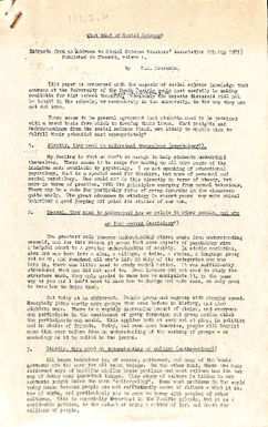 What kind of social sciences?