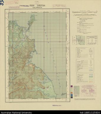 Papua New Guinea, Southern New Guinea, Salamaua, 1 Inch series, Sheet 1672, 1944, 1:63 360