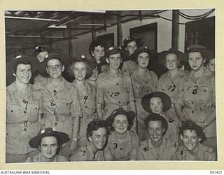 LAE, NEW GUINEA, 1945-05-07. AUSTRALIAN WOMEN'S ARMY SERVICE PERSONNEL ON DECK, ABOARD THE MV DUNTROON AWAITING THE ORDER TO DISEMBARK. THEY ARE PART OF A GROUP OF 342 AUSTRALIAN WOMEN'S ARMY ..