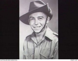 PORTRAIT OF QX42219 CORPORAL LESLIE CHARLES UPTON, 49 INF BN, KIA SANANANDA 1942-12-27, AGED 22. (DONOR: W.H. CONNELL)