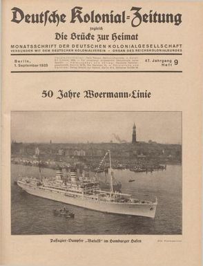 Deutsche Kolonial-Zeitung, 47. Jg. 1. September 1935, Heft 9.