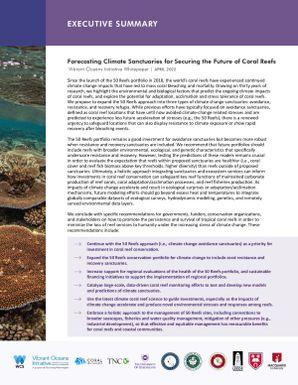 Forecasting Climate Sanctuaries for Securing the Future of Coral Reefs - Executive summary