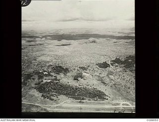 Kila Kila, Port Moresby, Papua. C. 1943. Aerial view of Kila Kila airfield looking north. (Compare OG0605I)