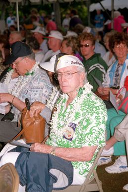 A survivor of the attack on Pearl Harbor, Mr. Keith Hill, at the USS ARIZONA Memorial Visitor Center, Pearl Harbor, HI. Mr. Hill was aboard the USS WEST VIRGINIA during the Pearl Harbor attack