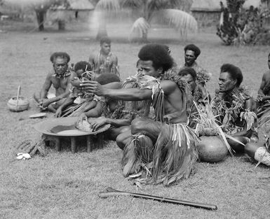 Preparing kava at the meke, Lautoka, Fiji