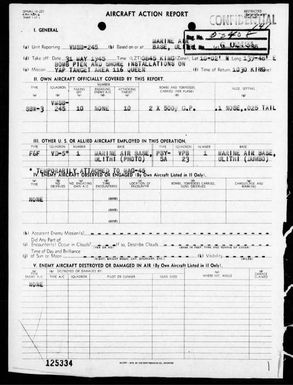VMSB-245 - ACA reps nos 238-240 - Reconnaissance, bombing & strafing targets in the Yap Area, Carolines 5/31/45 - 6/3/45
