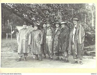 COMPTON RIVER AREA, BOUGAINVILLE. 1945-03-25. GENERAL SIR THOMAS A. BLAMEY, COMMANDER-IN-CHIEF, ALLIED LAND FORCES, SOUTH WEST PACIFIC AREA (2), LIEUTENANT-GENERAL S.G. SAVIGE, GENERAL OFFICER ..