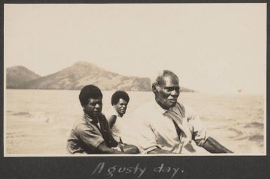 Fijians in a boat