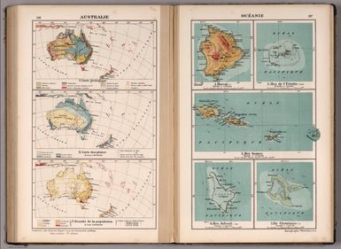 Australie. Oceanie. Kartographia Winterthur S.A. Conference des Chefs des Depart. Cant. de l'Instruction Publique. Atlas Scolaire 2e. Edition.