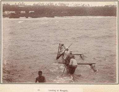 The New Zealand Parliamentary party landing at Mangaia, Cook Islands, 1903